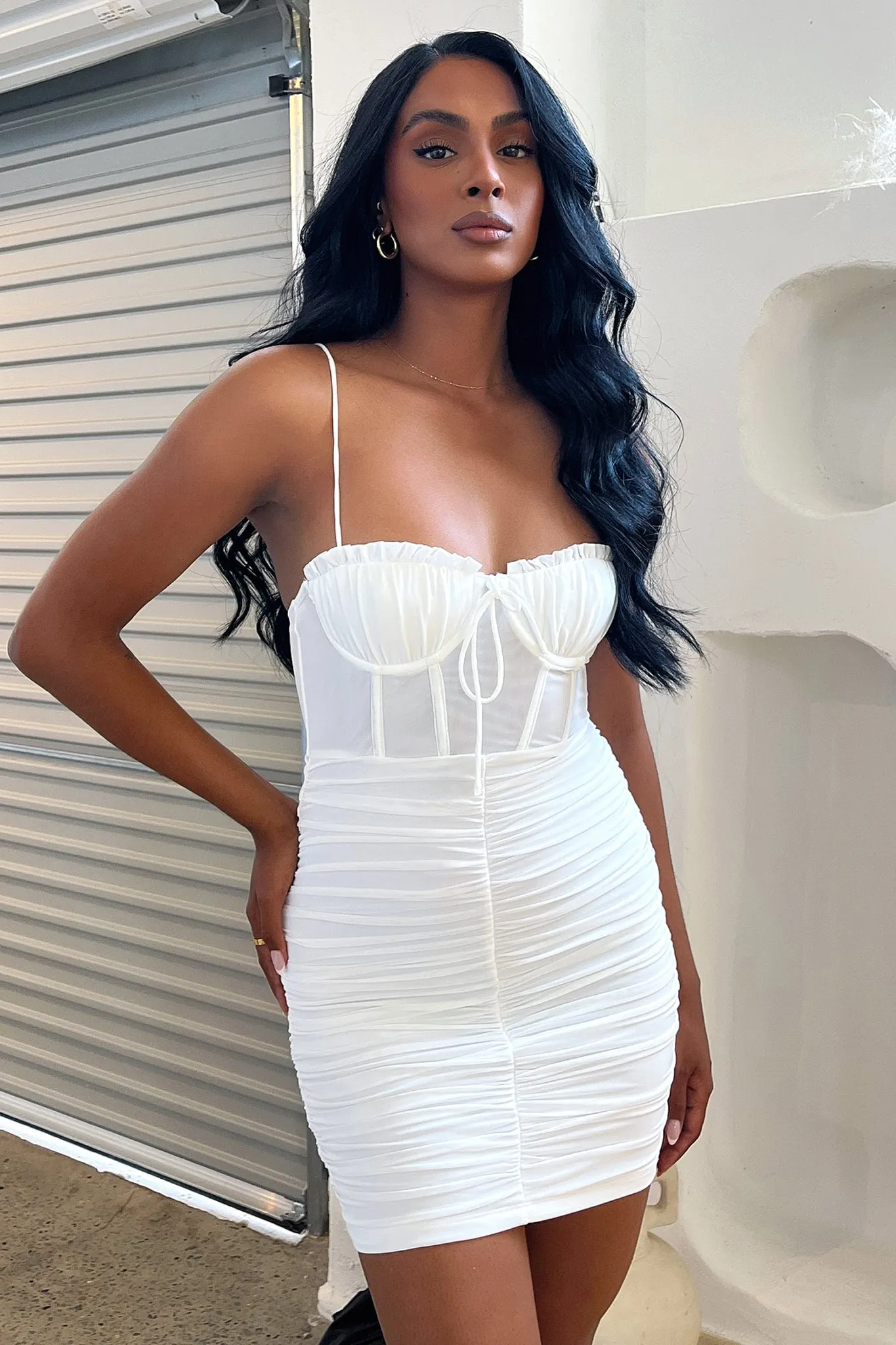 Retro Touch Mikail Dress - White
