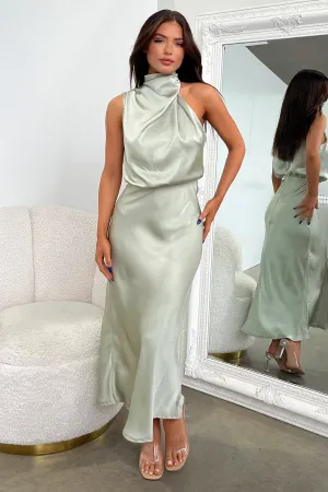 Stylish spring maxi Santorini Maxi Dress - Sage