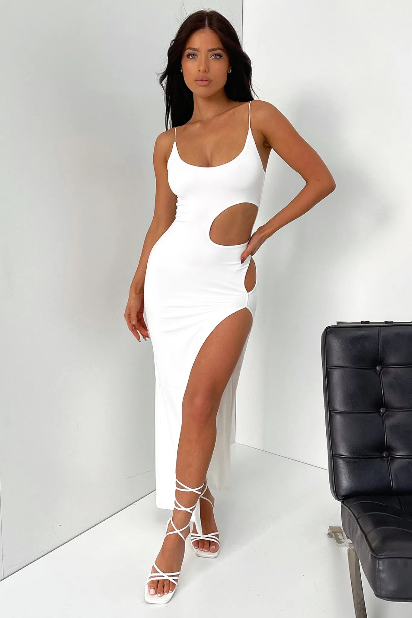 Rossa Maxi Dress - White Two Tone
