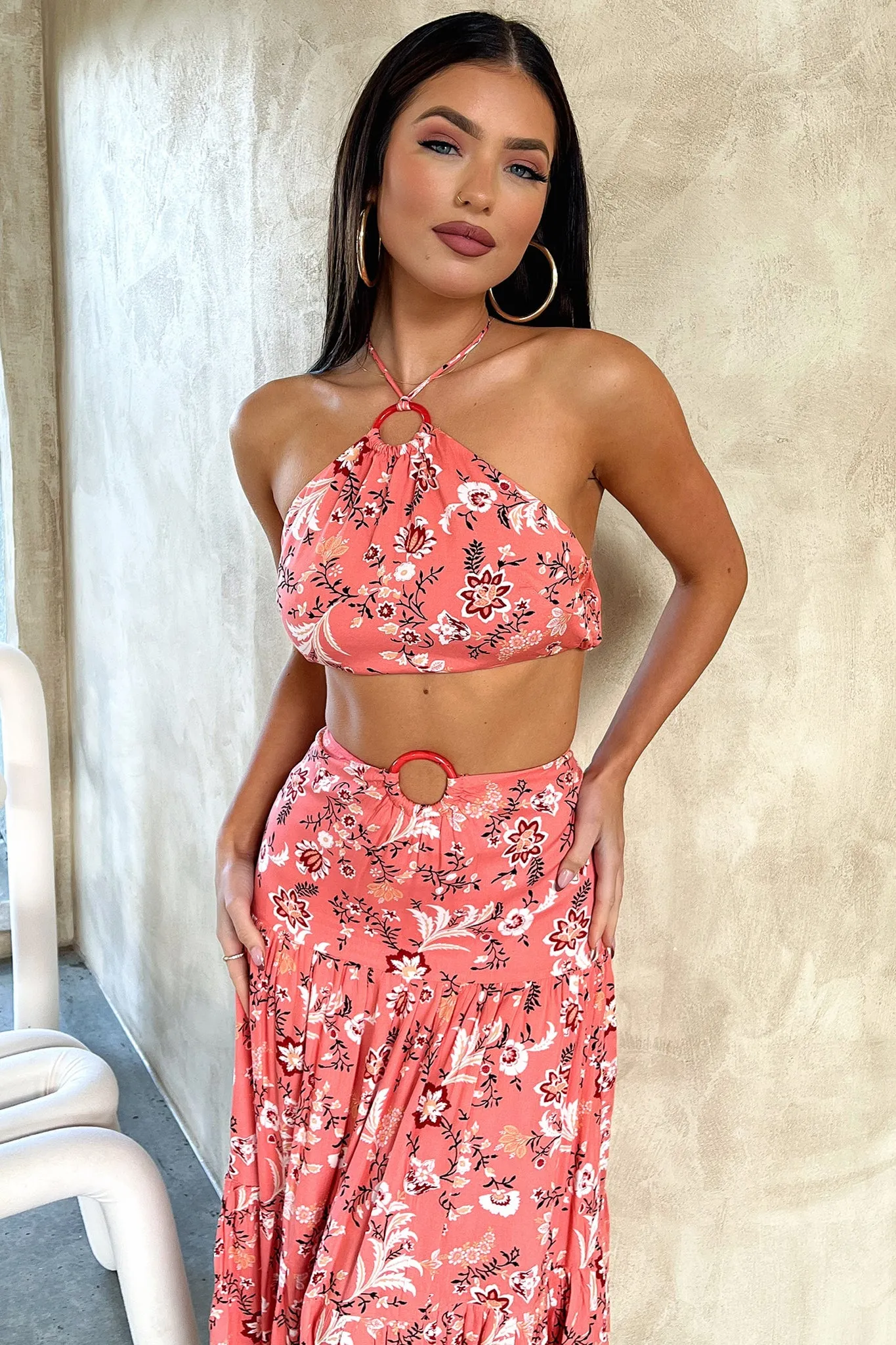 Salt water resistant Lora Crop - Coral Floral