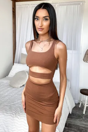 Light and breezy mini Sandy Dress - Brown
