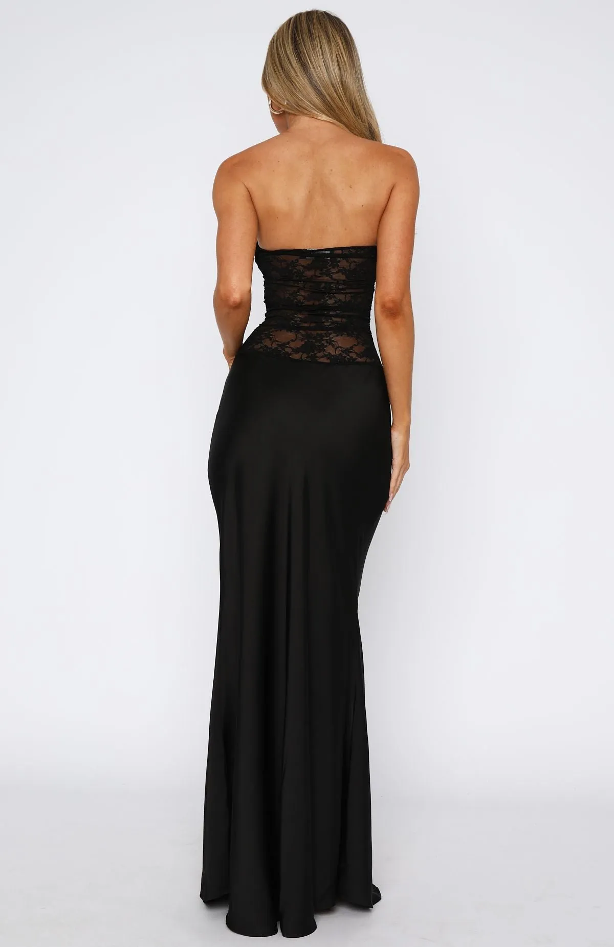 Seasonal Pick Fall In Love With You Strapless Maxi Dress Black