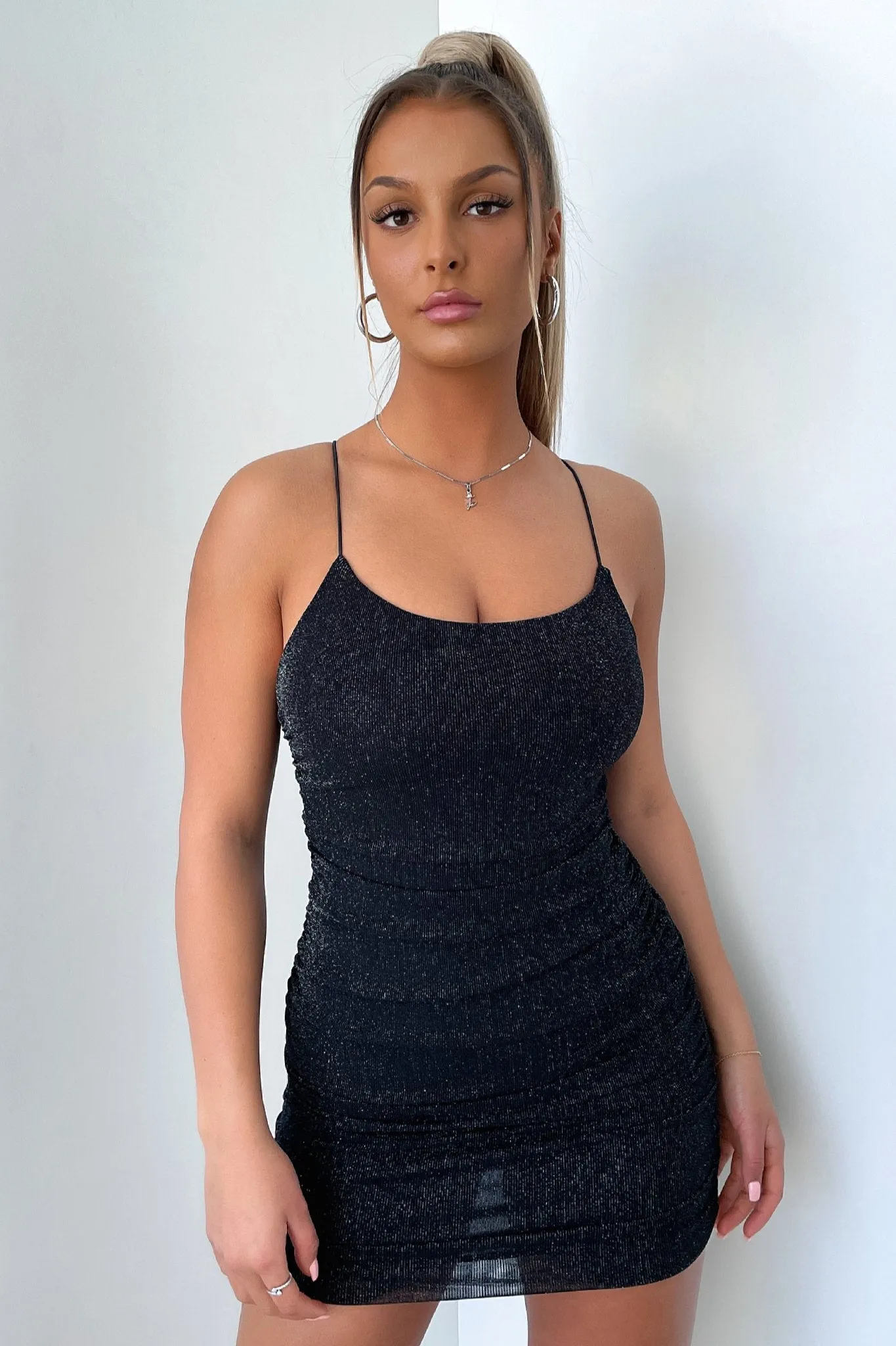 Seki Dress - Black Bust Drape