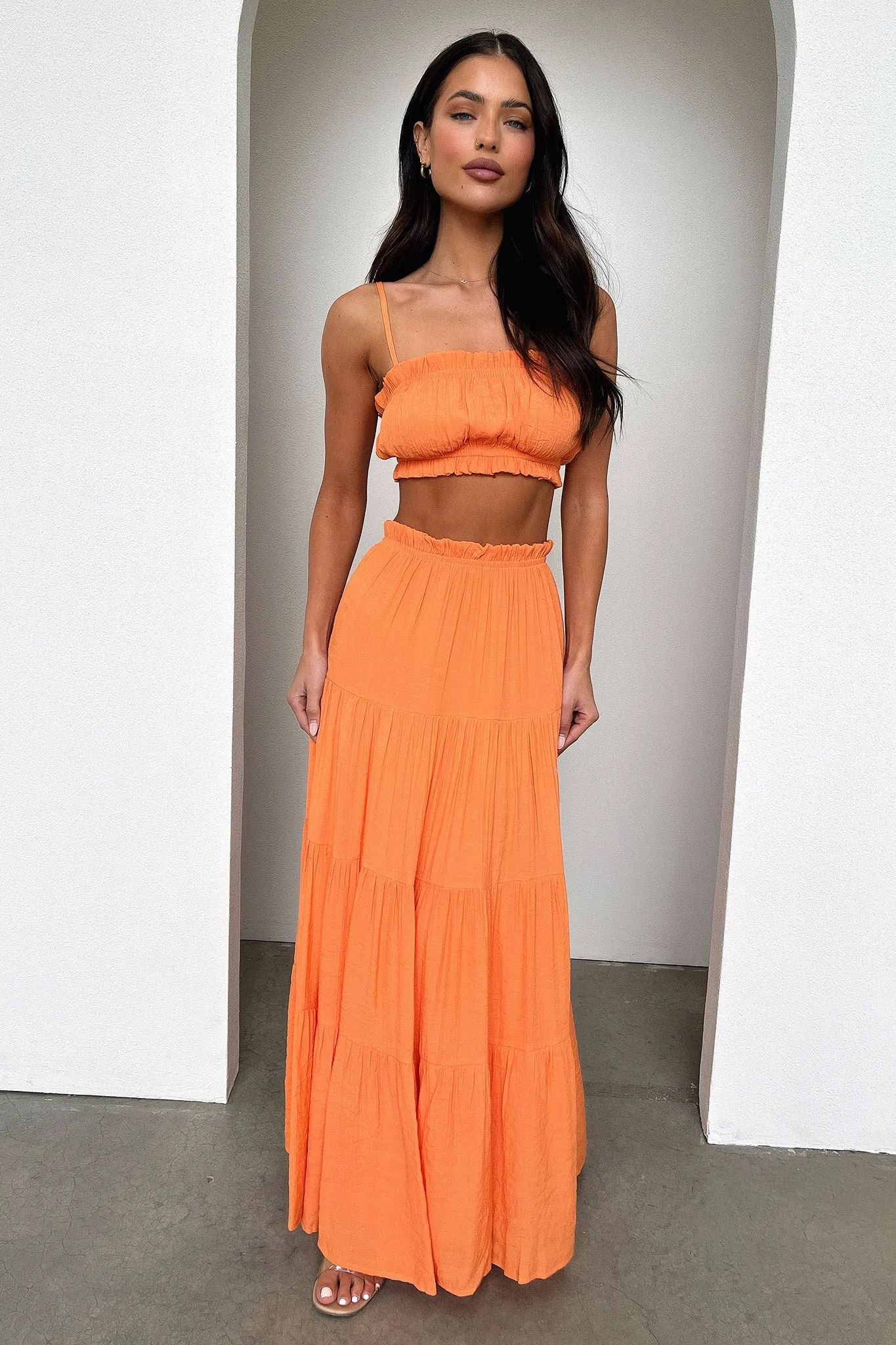 Selina Crop - Orange High precision machining