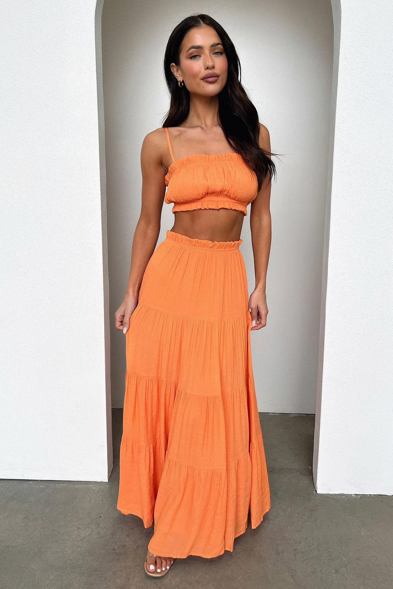 Selina Crop - Orange High precision machining