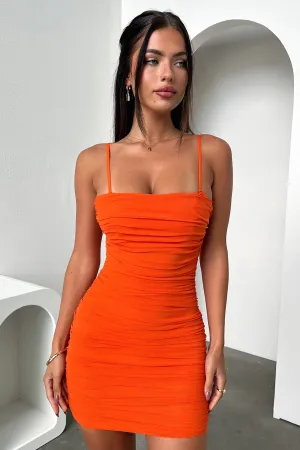Zena Mesh Mini Dress - Orange Edge Mode Urban Beat