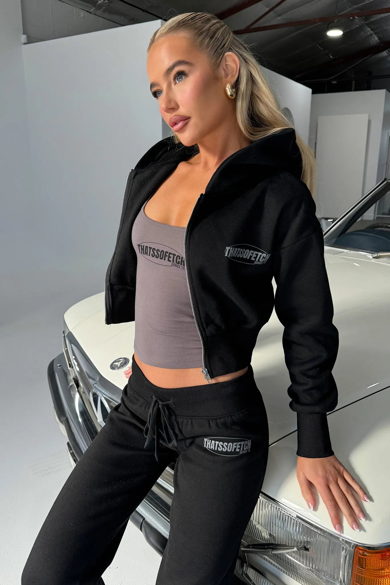 Series 10 Low Rise Sweatpants - Black Smooth Fabric