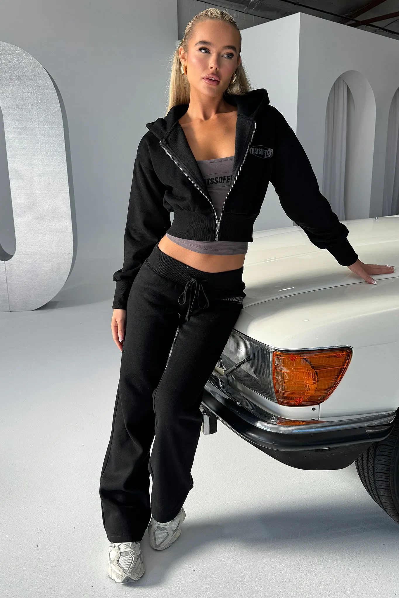 Series 10 Low Rise Sweatpants - Black Smooth Fabric