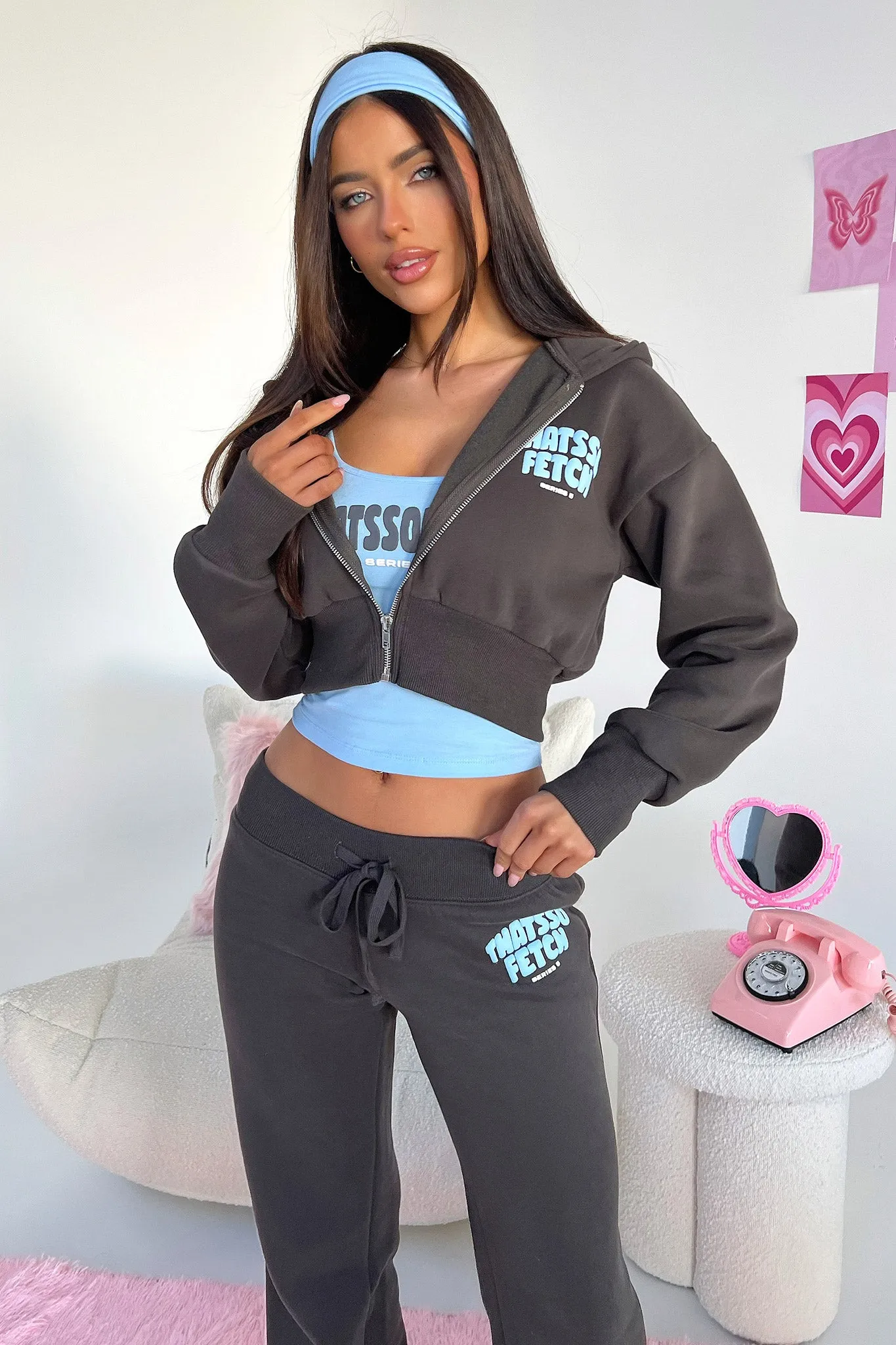 Series 5 Cropped Jacket - Charcoal/Blue Tennis wear