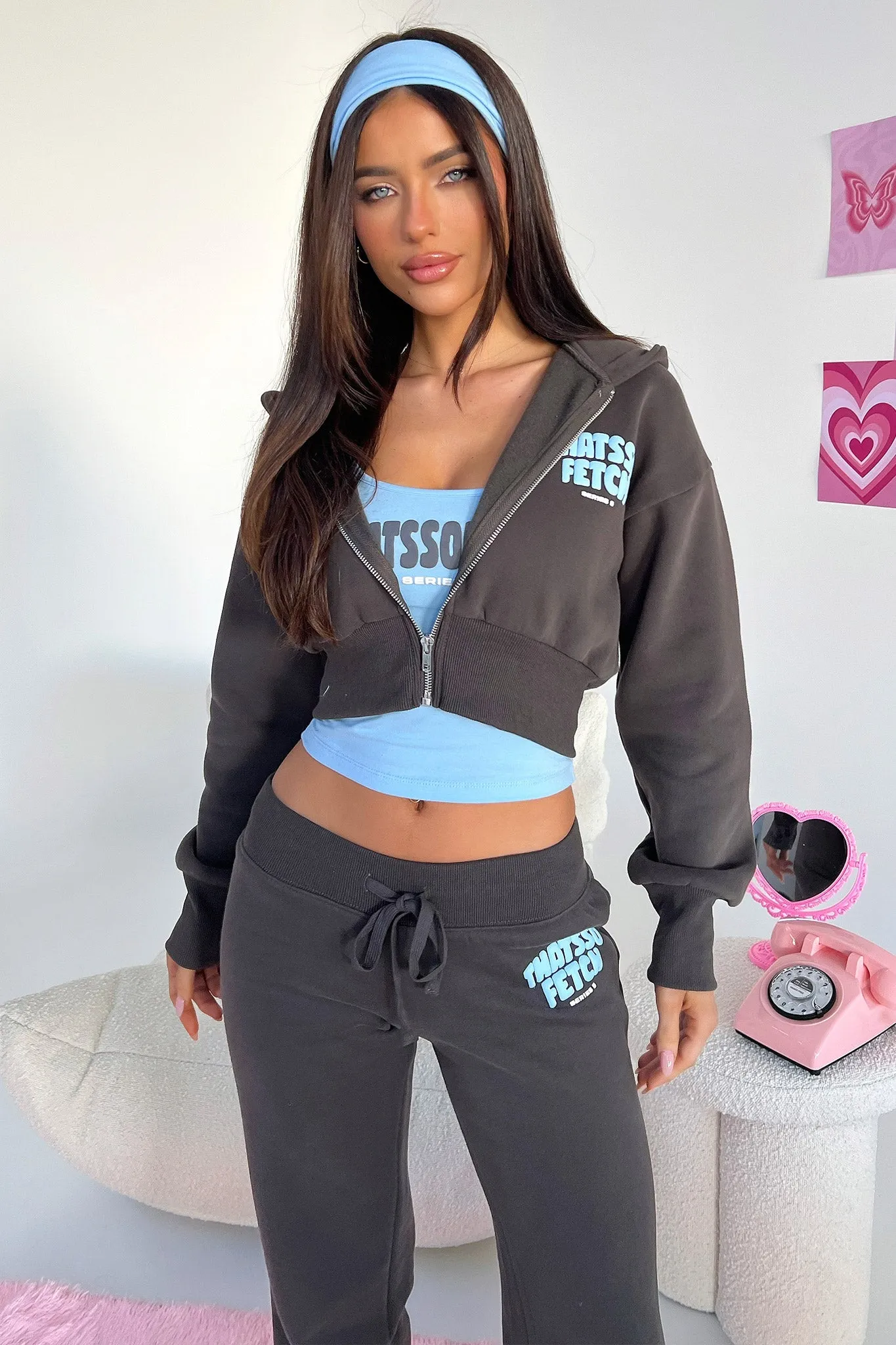 Series 5 Cropped Jacket - Charcoal/Blue Warm Fabric