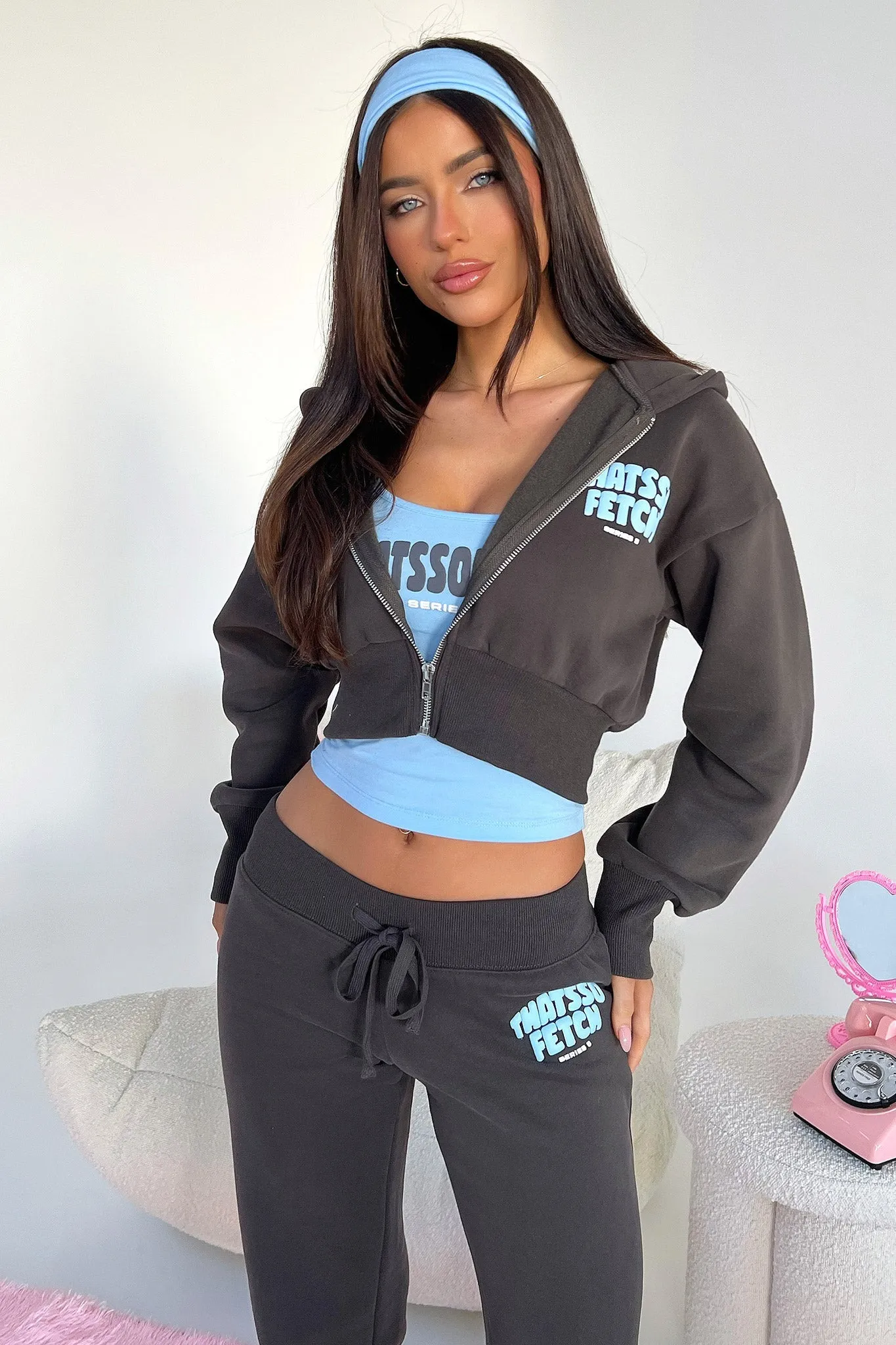Series 5 Cropped Jacket - Charcoal/Blue Warm Fabric