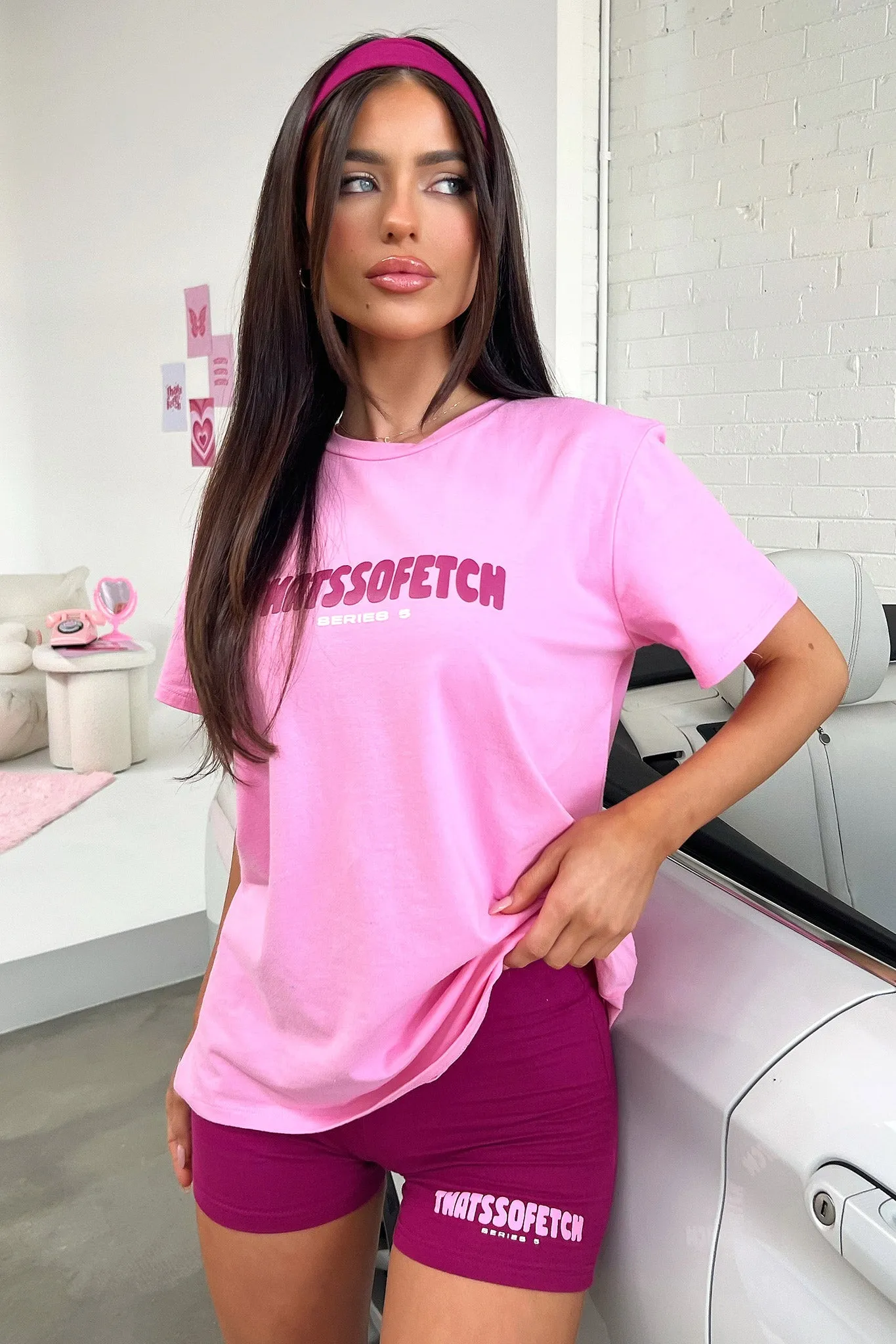 Series 5 Oversized Tee - Pink/Burgundy Chic Wear