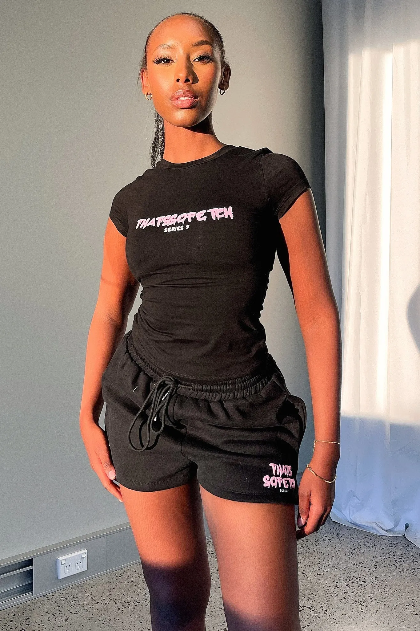 Series 7 Shorts - Black/Pink Rayon blend
