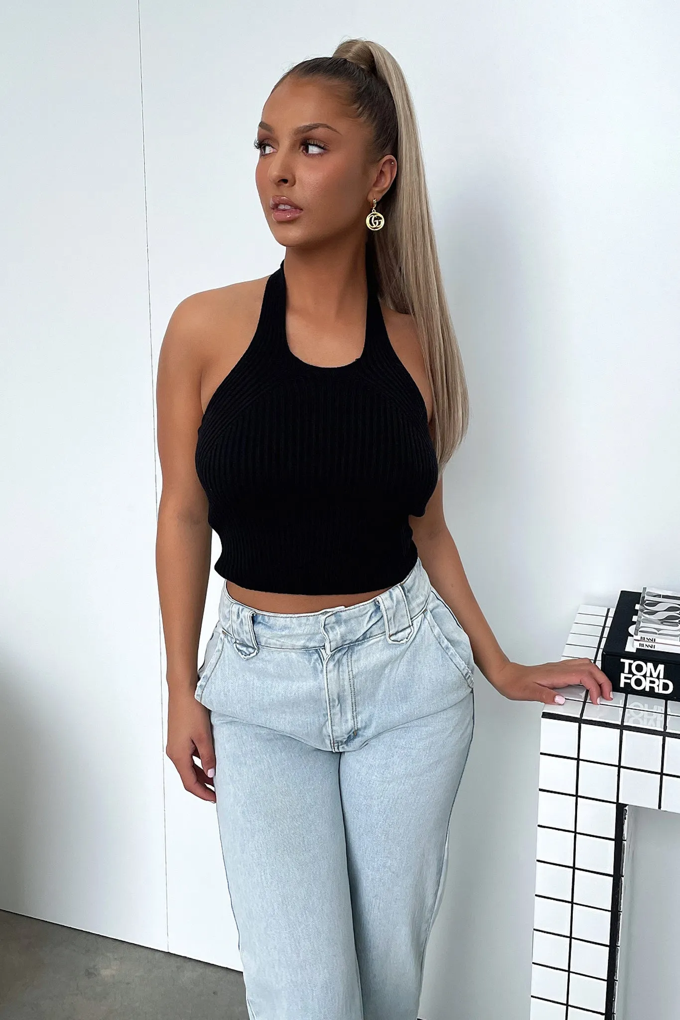 Shauna Knit Top - Black Fashion Forward