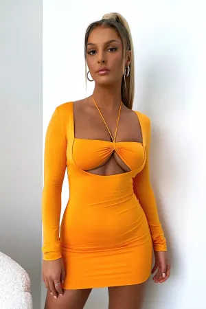 Taurus Long Sleeve Dress - Orange Light Soft