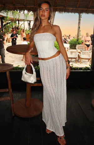 Holiday Style Beach Bound Maxi Skirt Pearl