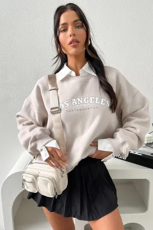 Los Angeles Crewneck - Bone Floral Motif
