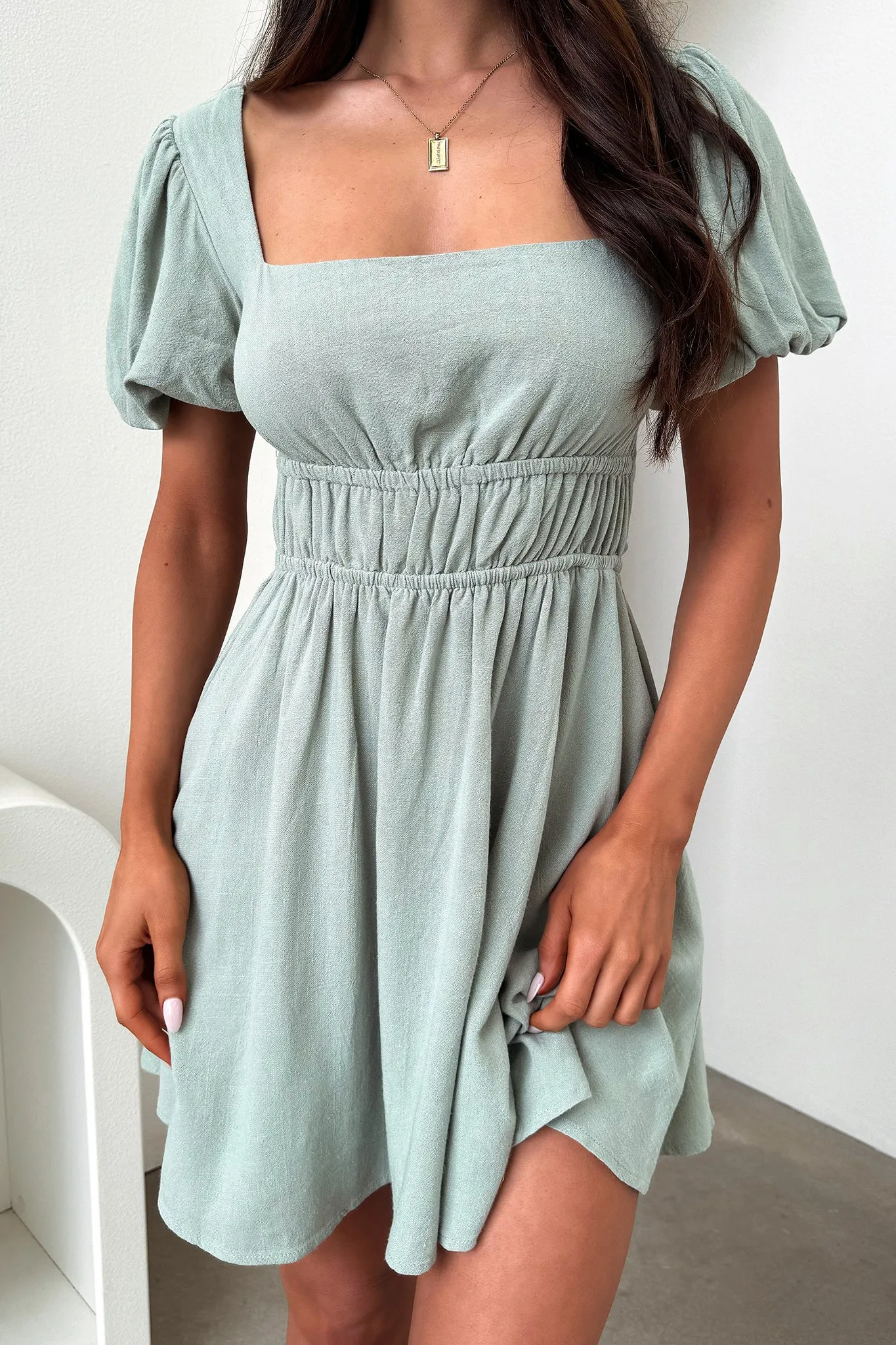 Sleeveless style Whitney Dress - Sage