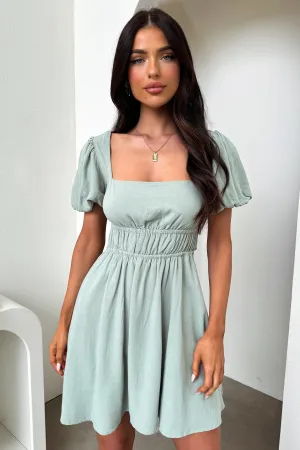 Whitney Dress - Sage Glow Rush Trend Star