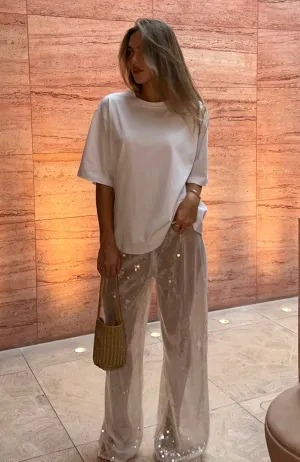 Vacation Wardrobe Fashion Statement Caught Up In It Sequin Pants White