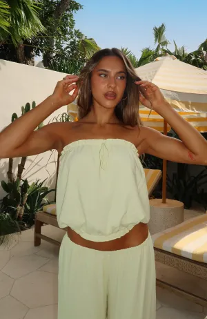 Sporty Style Golden Child Strapless Top Lemon