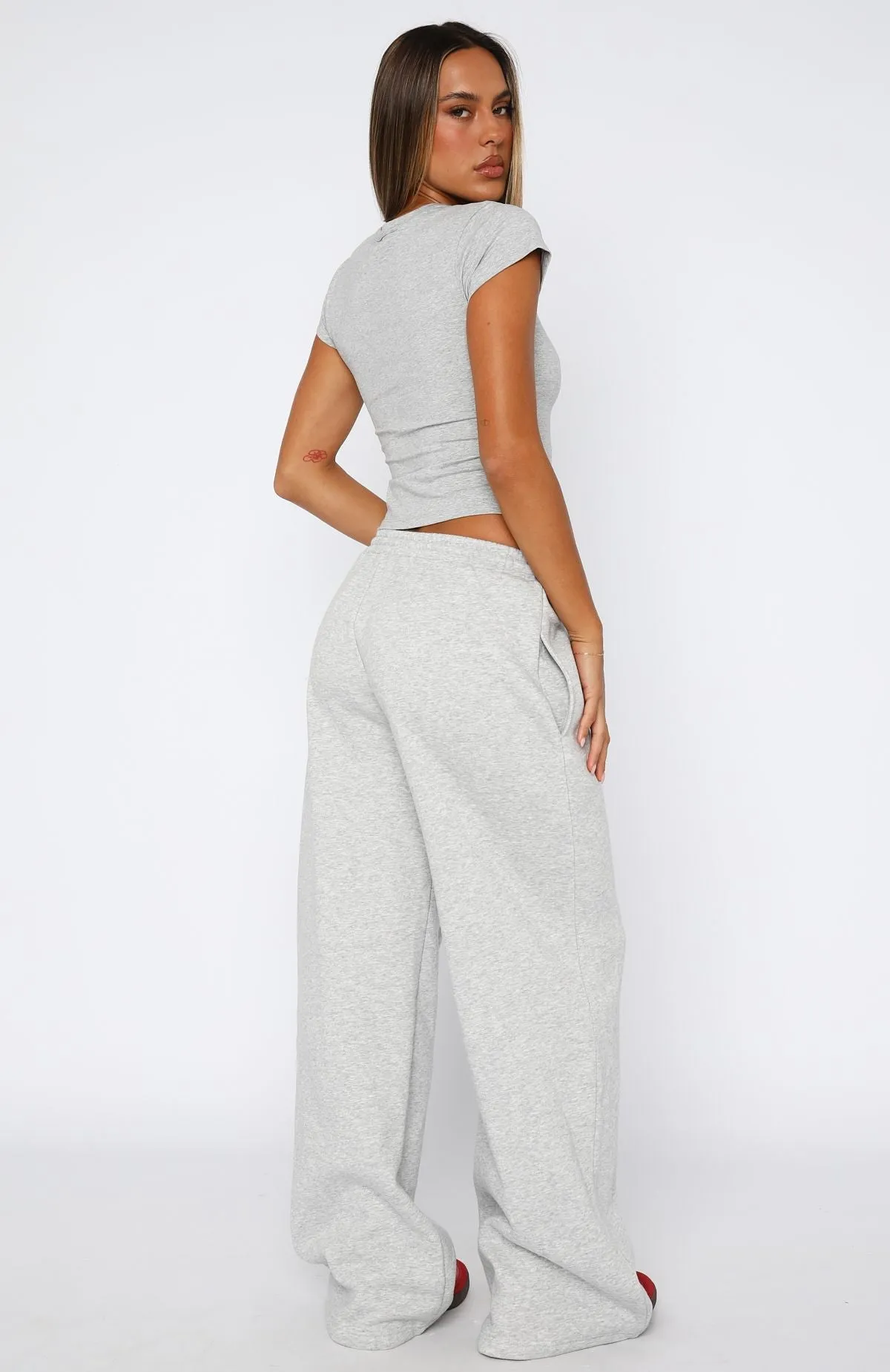 Soft Fabric From The Archives Jaxx Wide Leg Sweatpant Dark Grey Marle