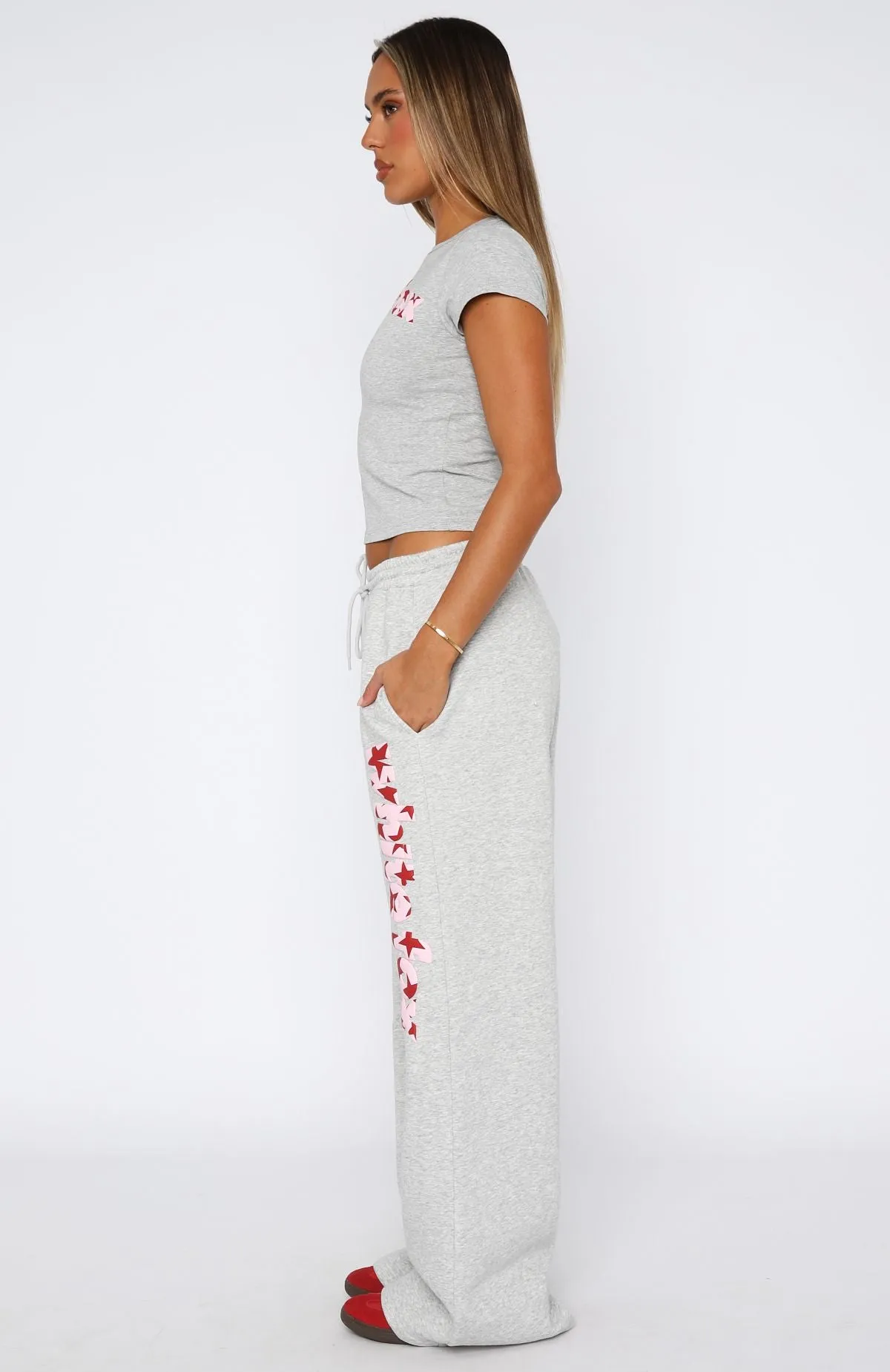 Soft Fabric From The Archives Jaxx Wide Leg Sweatpant Dark Grey Marle