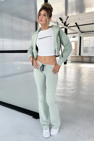 Bamba Low Rise Pants - Sage Printed design Work Flex