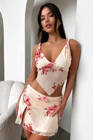 Timeless Piece Style Innovation Tanaya Skirt - Pink Floral