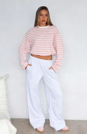 Street Style Give It A Rest Wide Leg Sweatpants Grey Marle
