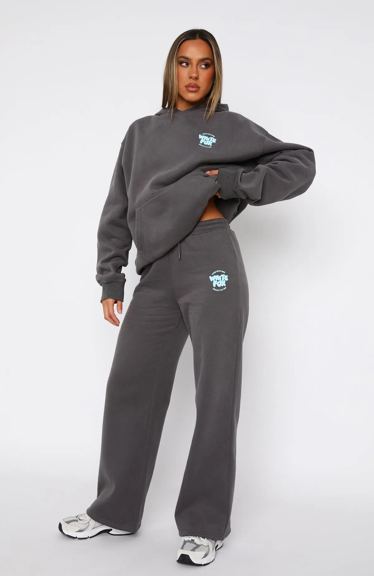 Soft Texture With Love For You Wide Leg Sweatpants Volcanic