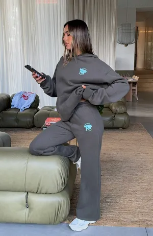 Stay Fresh Soft Support With Love For You Wide Leg Sweatpants Volcanic