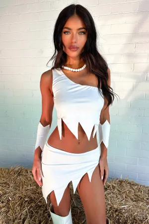 Dino Skirt - White Double Layer