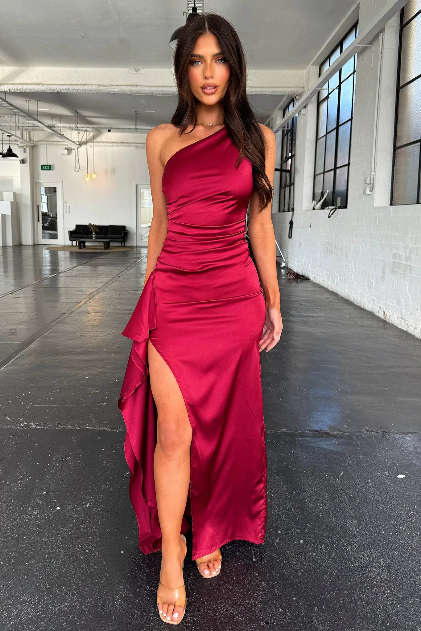 spring essential Elianna Maxi Dress - Burgundy