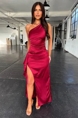 Elianna Maxi Dress - Burgundy Voile Light Shimmer Sky