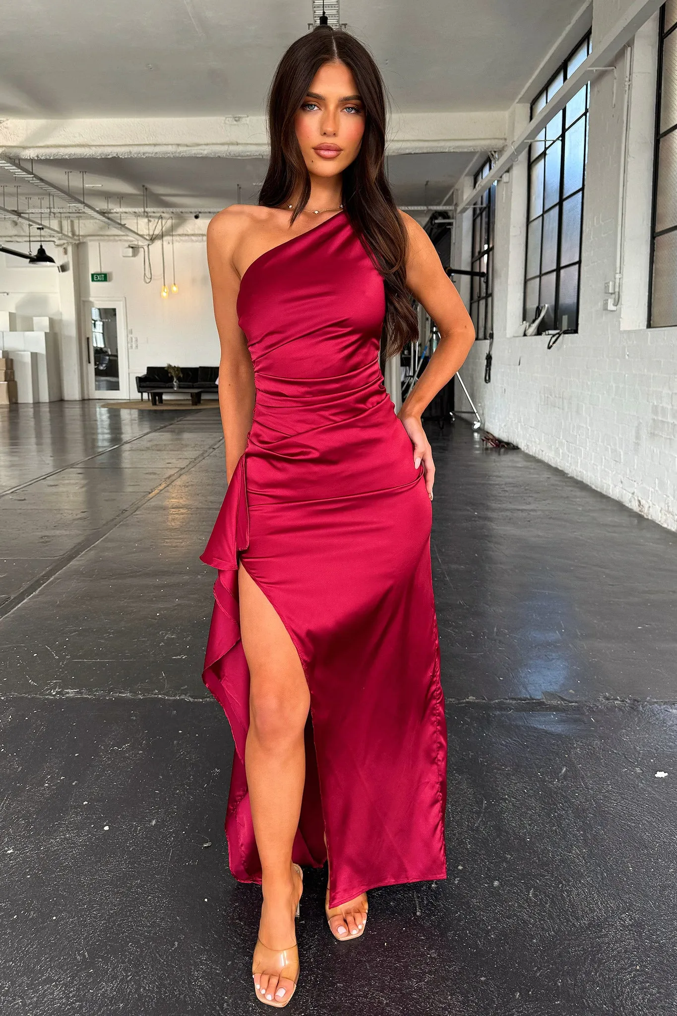 spring essential Elianna Maxi Dress - Burgundy