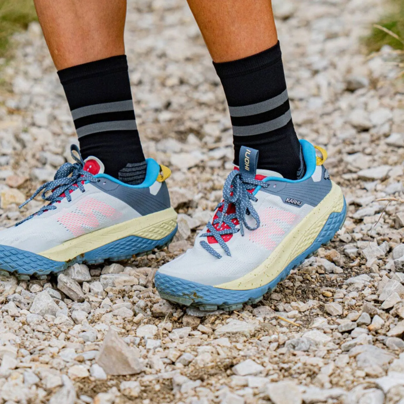 Stable Heel WOMEN'S IKONI TRAIL 1.0 - BARELY BLUE / HORIZON BLUE