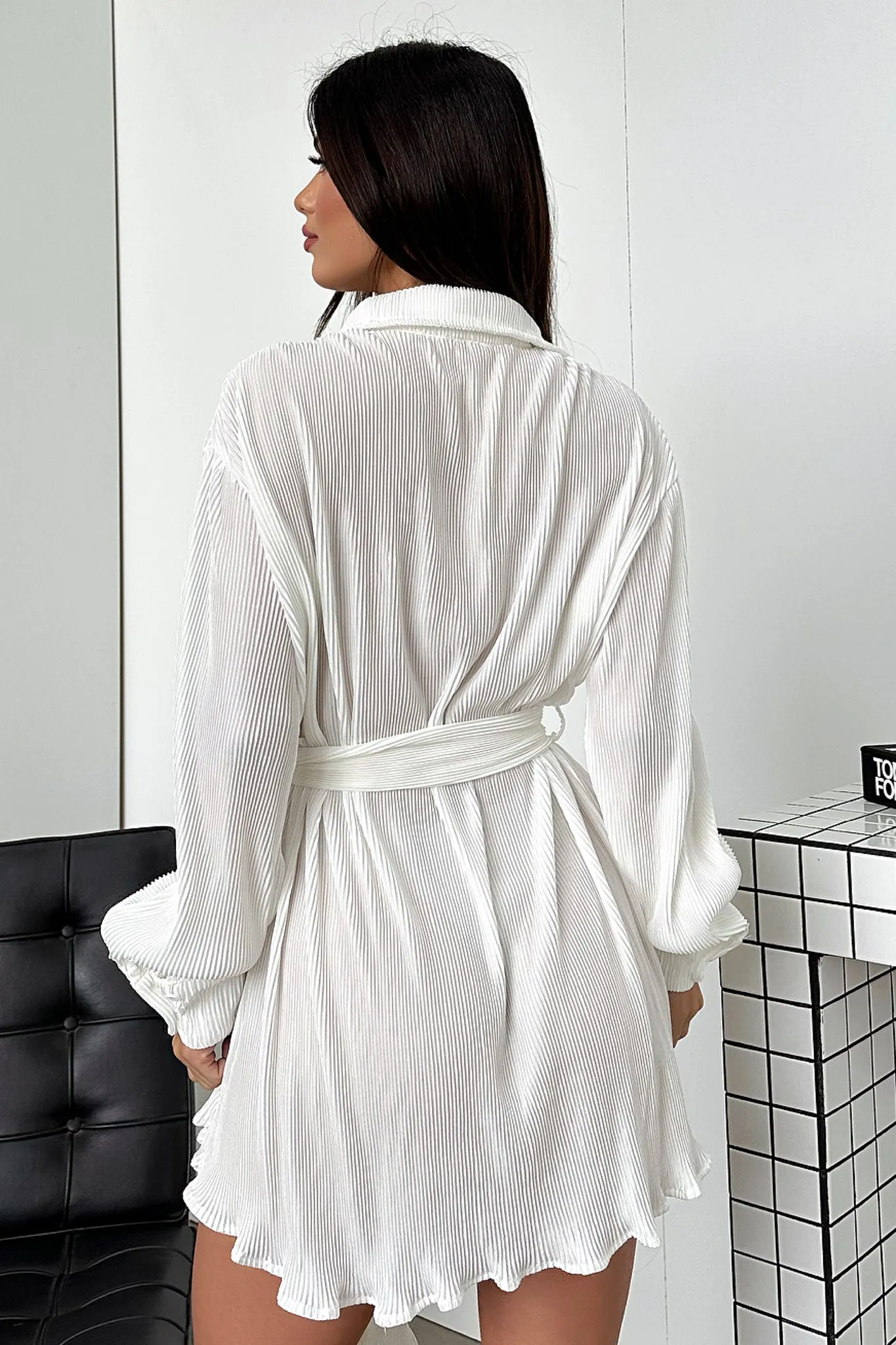 Stassi T-Shirt Dress - White One shoulder