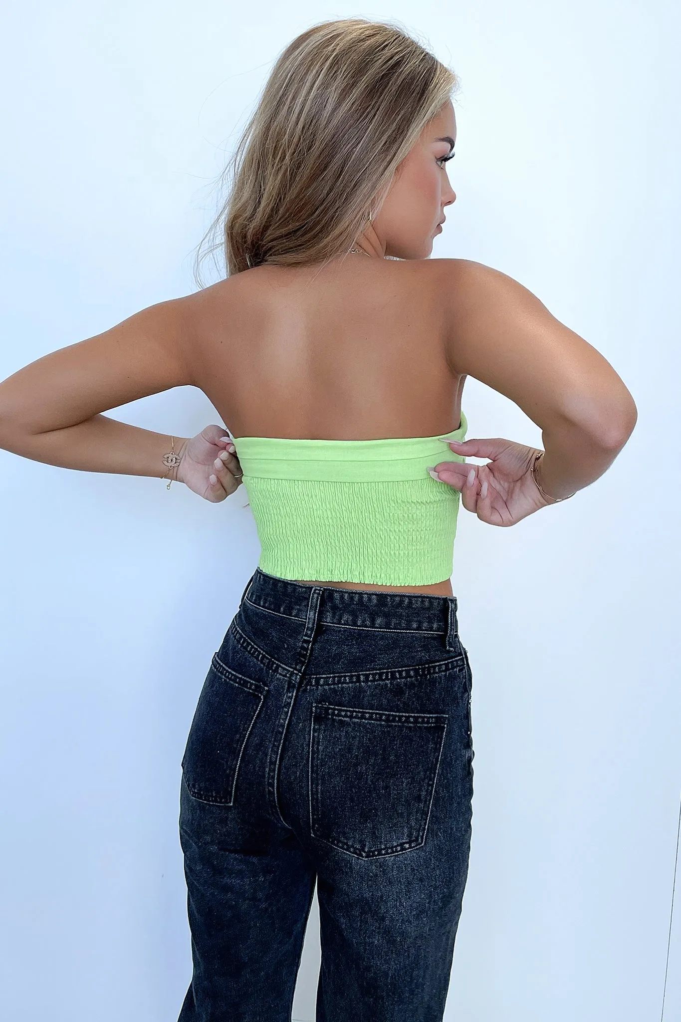 Stephanie Crop - Lime Green Moisture wicking
