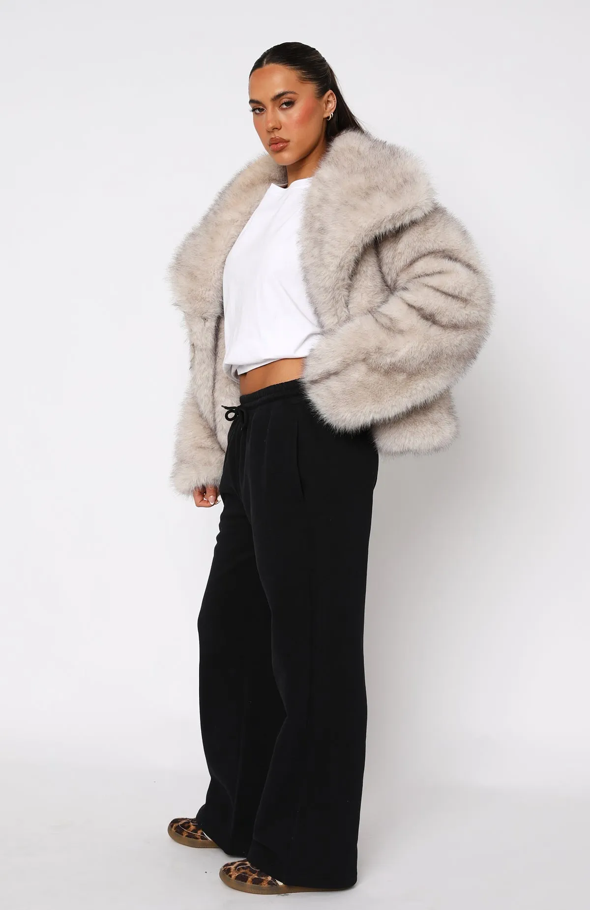 Stick With Me Wide Leg Sweatpants Black Breathable Material