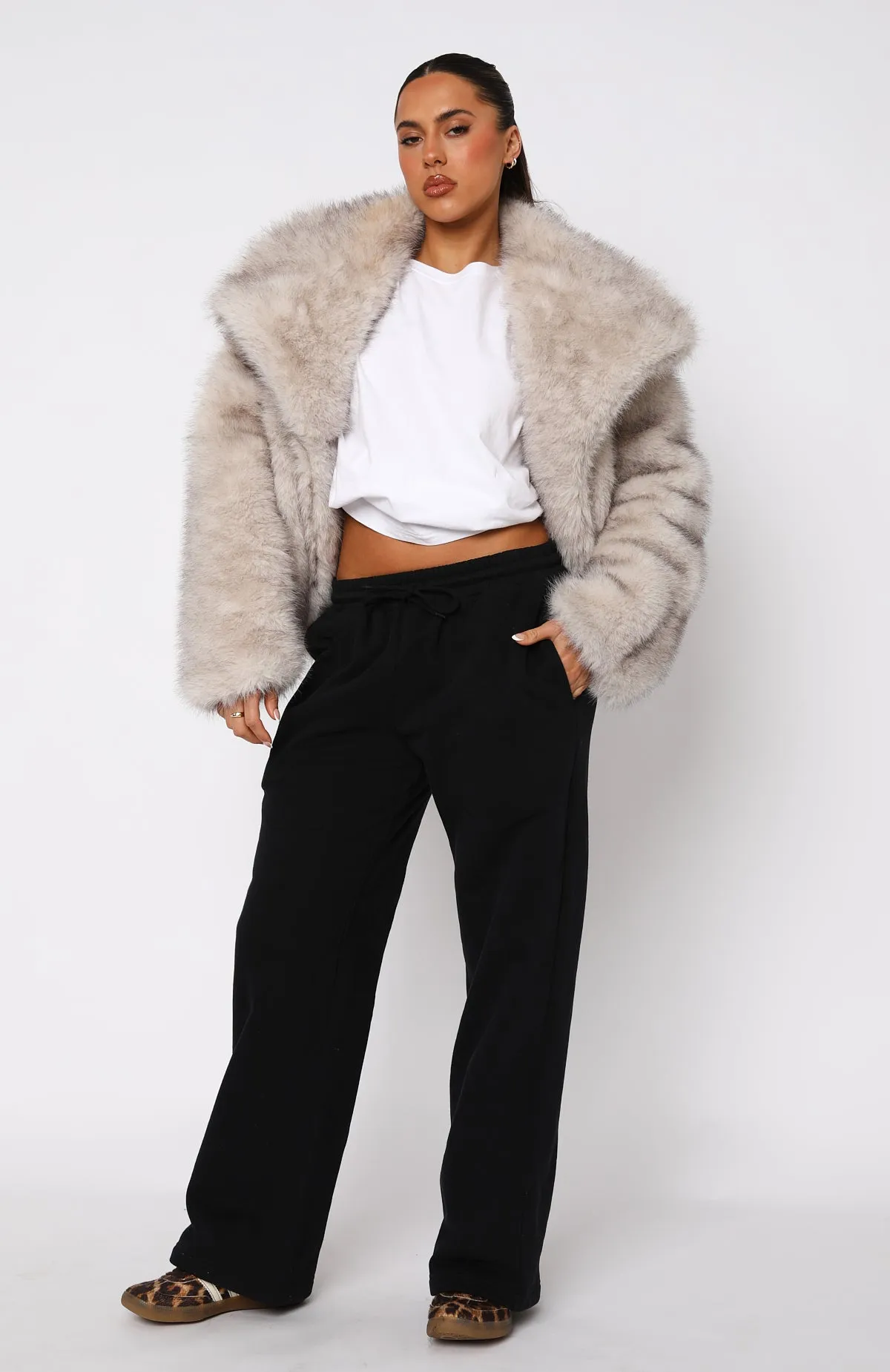 Stick With Me Wide Leg Sweatpants Black Breathable Material