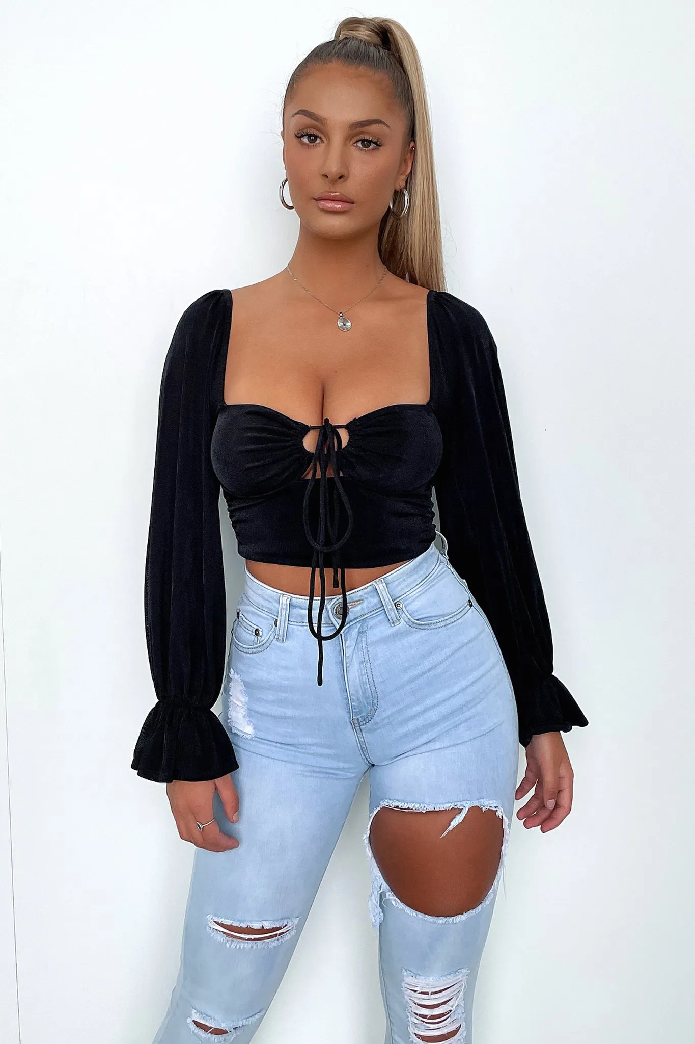 Straight Versatile Cala Ripped Skinny Leg Jeans - Light Blue