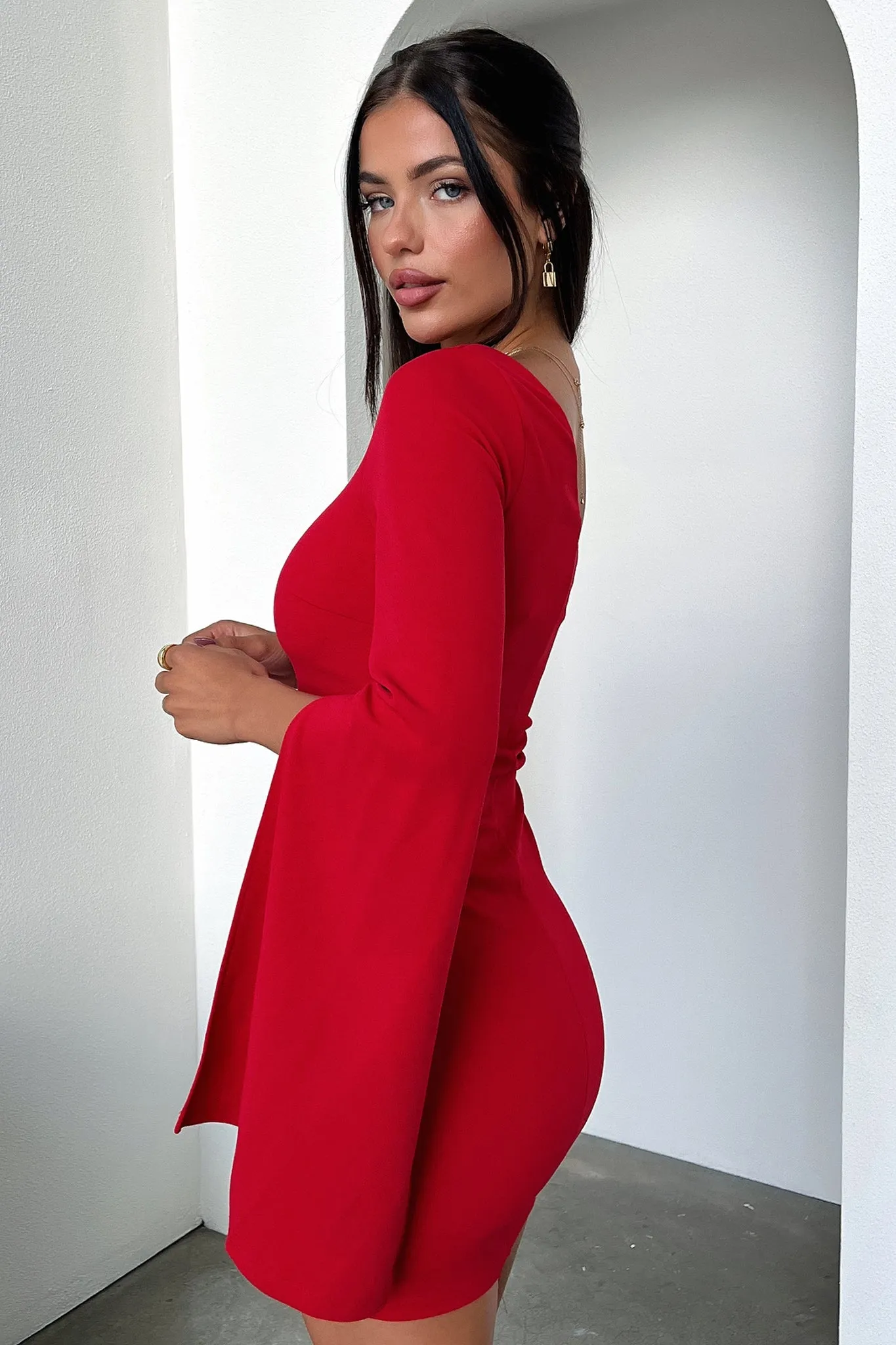 Street Charm Cologne Dress - Red