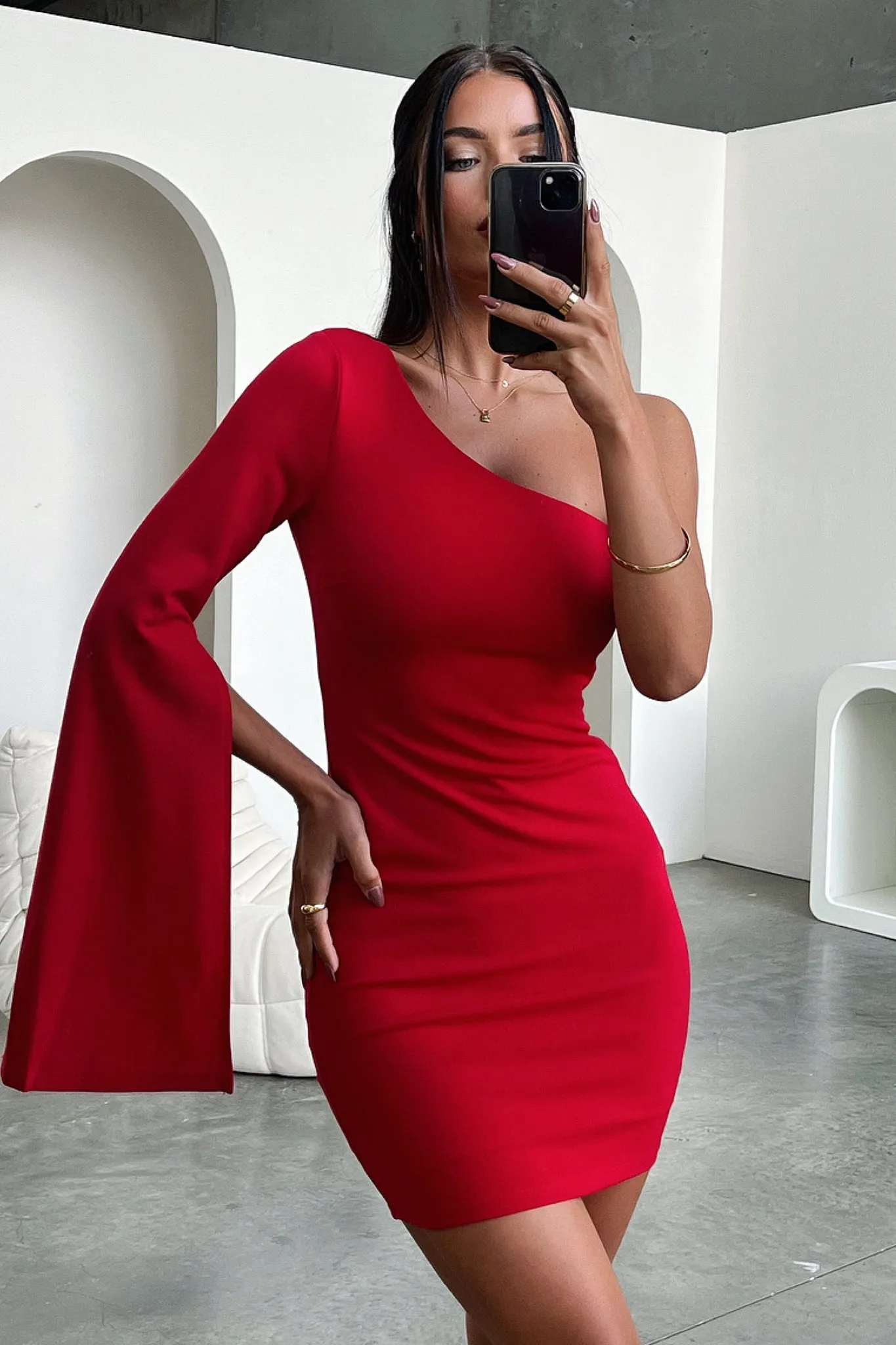 Cologne Dress - Red Urban Chic Short Sleeve