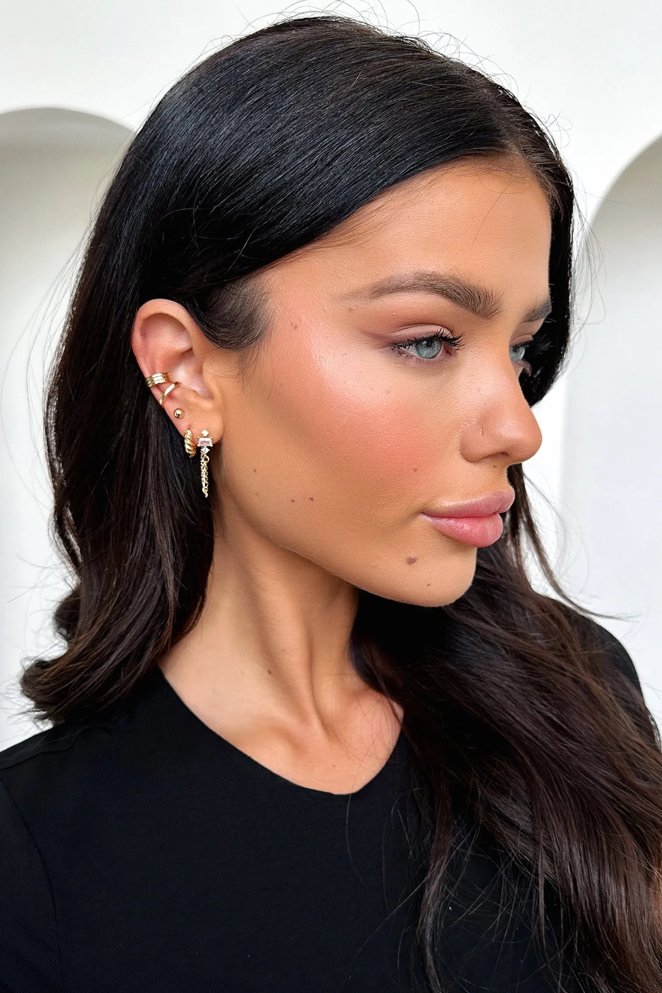 Levi Earrings 5 Pack - Gold Artistic ring designs