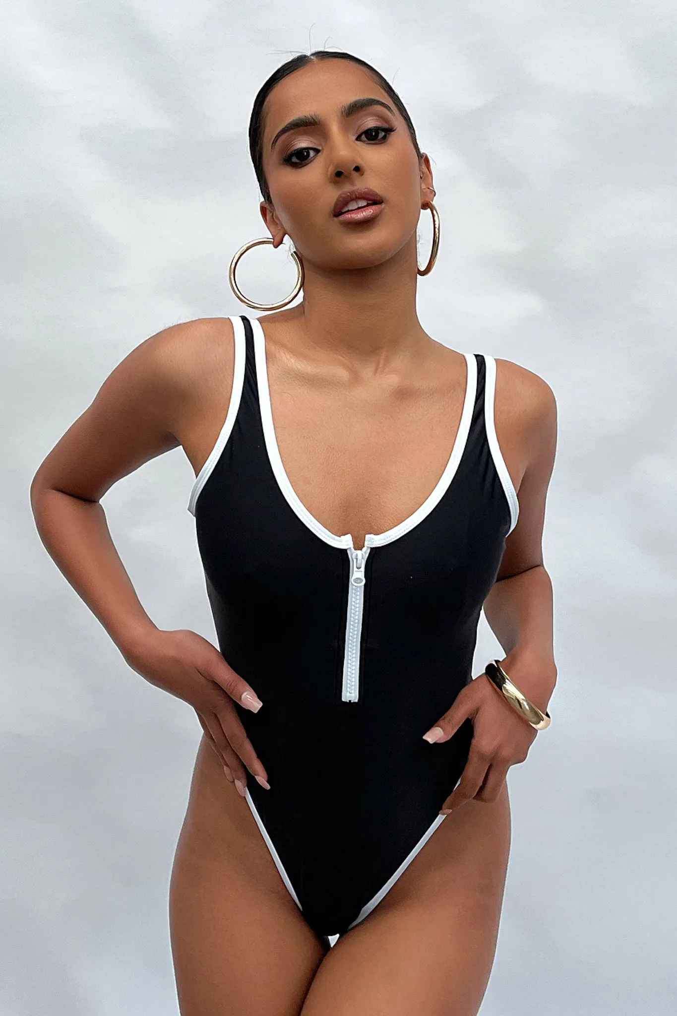 Stretchy Shorts Prime One Piece - Black