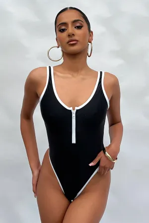 Space Saving Poolside Vacation Prime One Piece - Black