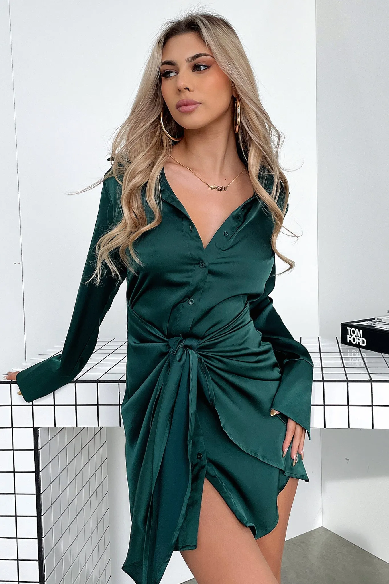 Structured Bodice Alexa Dress - Emerald