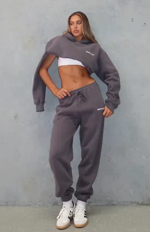 Neutral Tone Modern Design Core Classic Sweatpants Volcanic