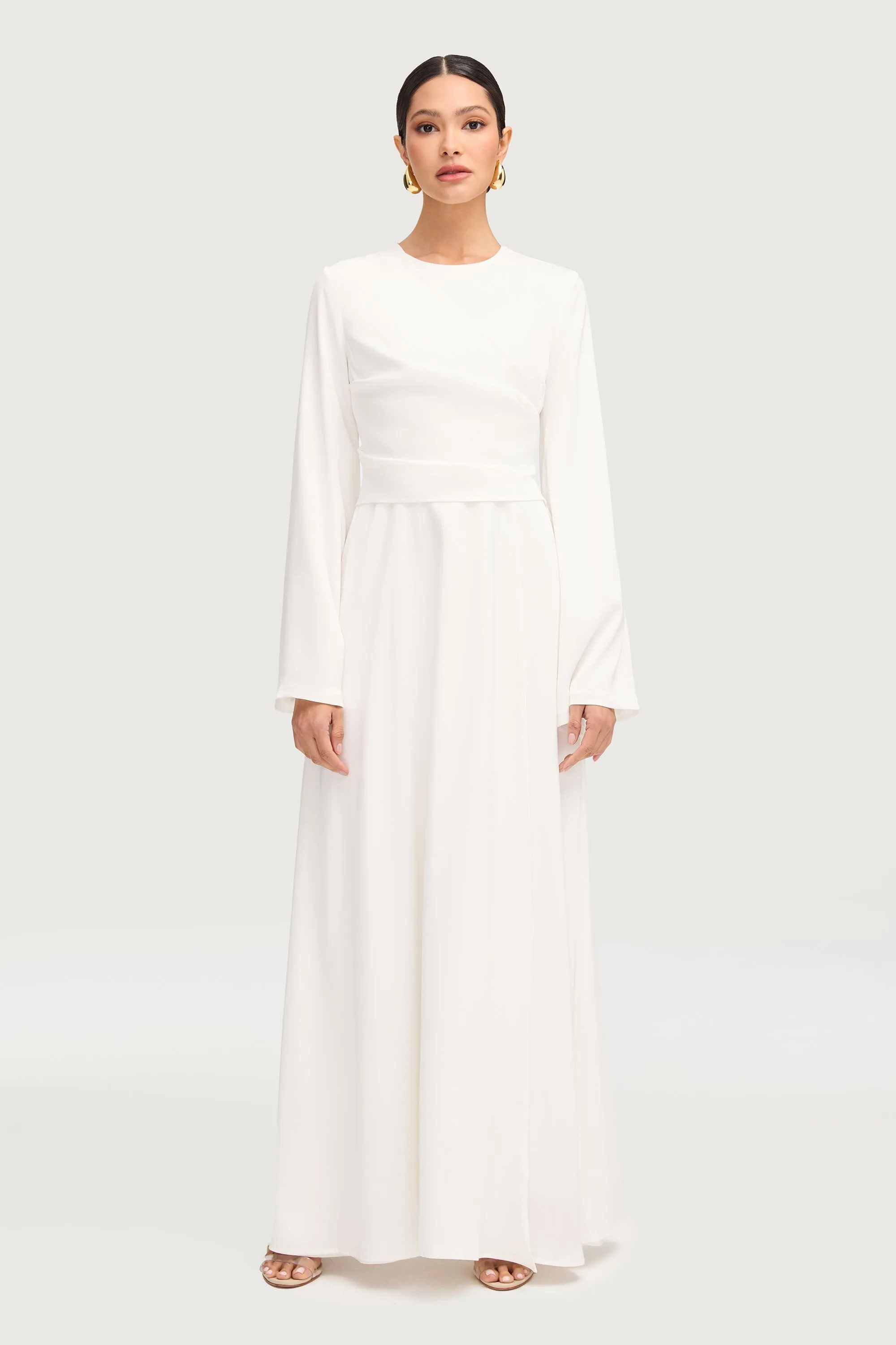 Suhayla Maxi Dress - White Texture Play Comfy Shape